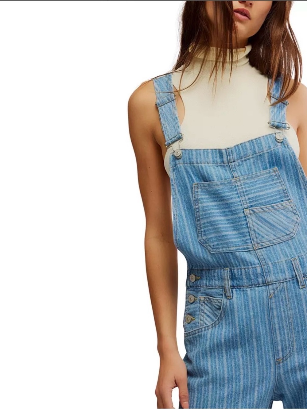 Free People We The Free Ziggy Striped Overalls
Msrp $128 in beachcomber